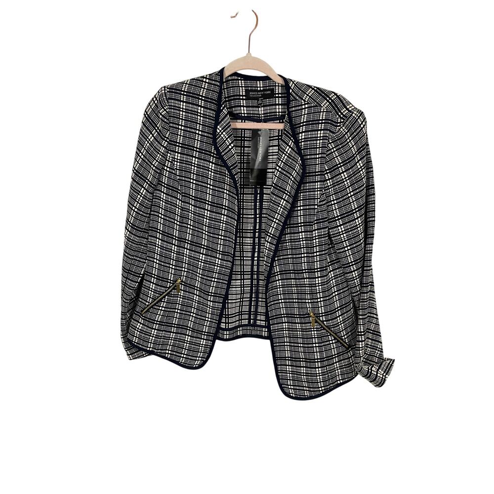 Jones New York Women's Medium Blue Blazer Preppy School Twee Jacket 10